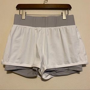 White and Grey Fabletics Shorts